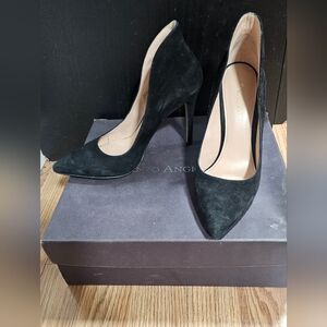 Black Suede Pointed Toe Stiletto Heels
